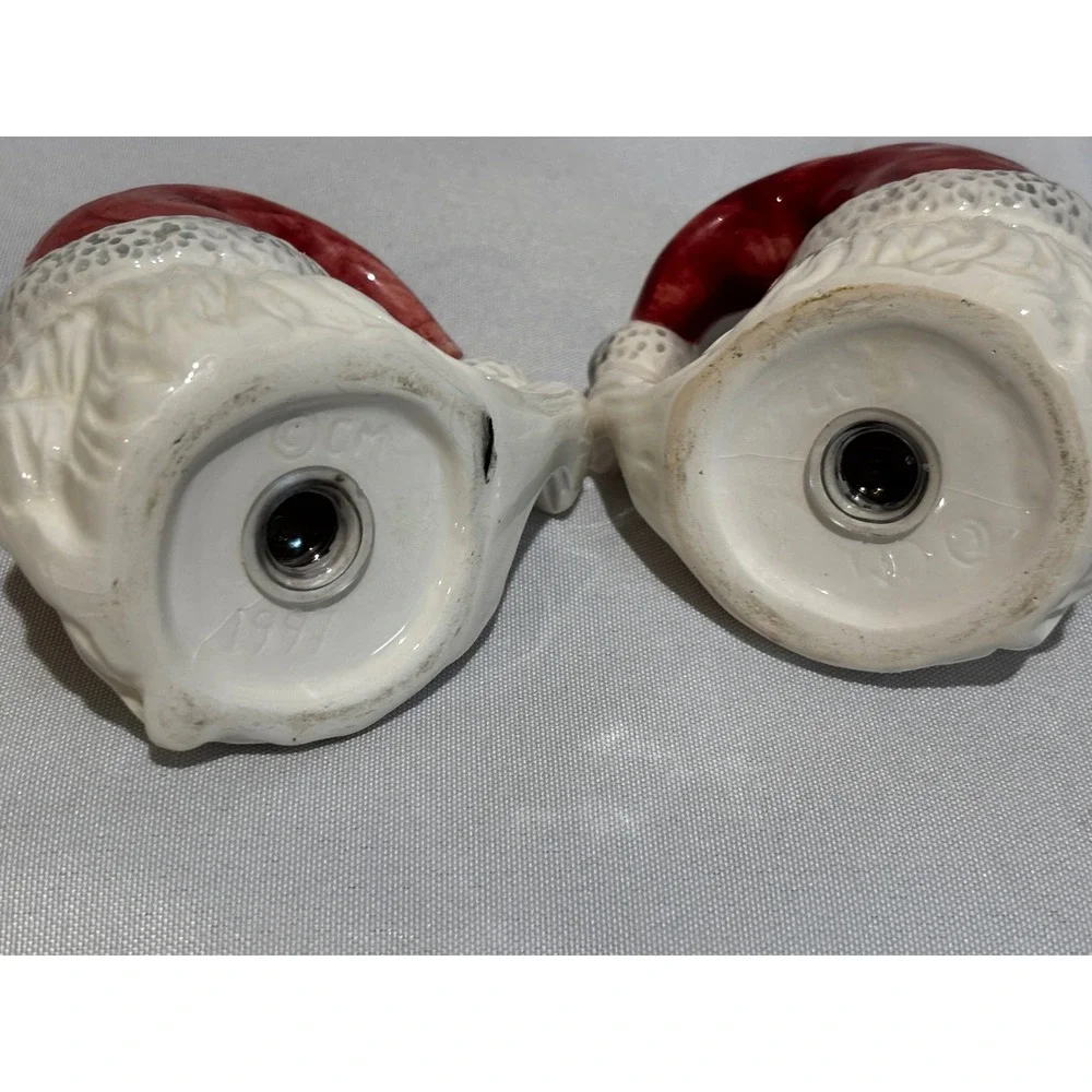 Vintage 1997 Ceramic Santa‎ Claus Salt and Pepper Shaker Set Christmas Retro